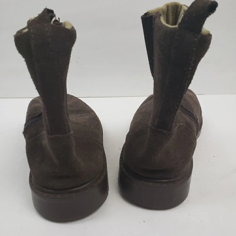 Janie and jack side sip brown suede moto booties